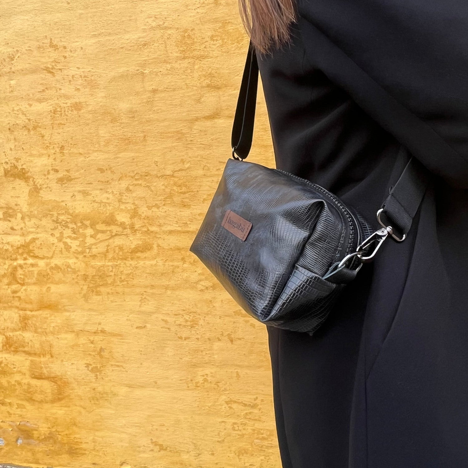 black eco leather bag