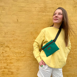 forest green belt bag