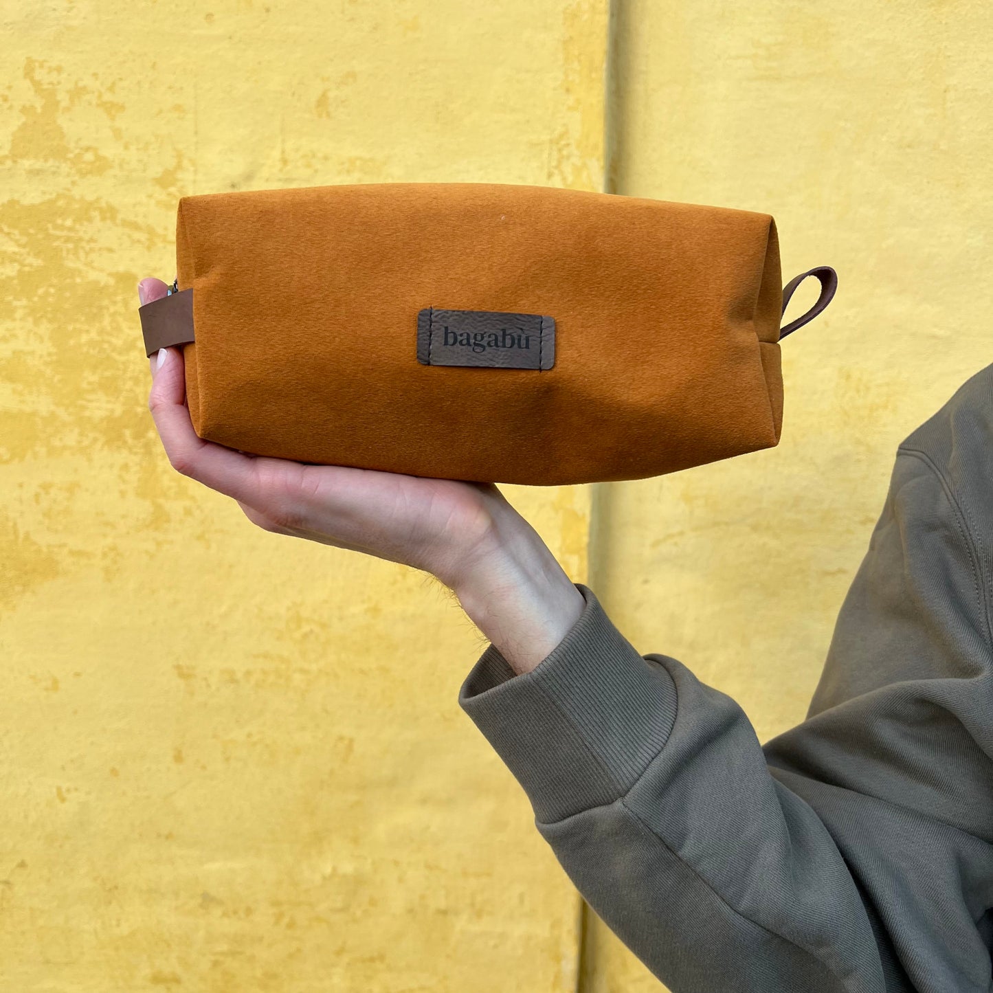orange toiletry bag